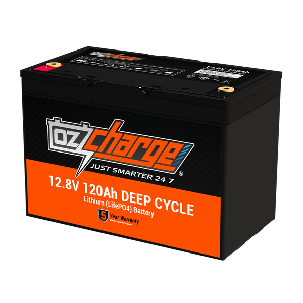 OzCharge 12V 120Ah Lithium LifePO4 Deep Cycle Battery