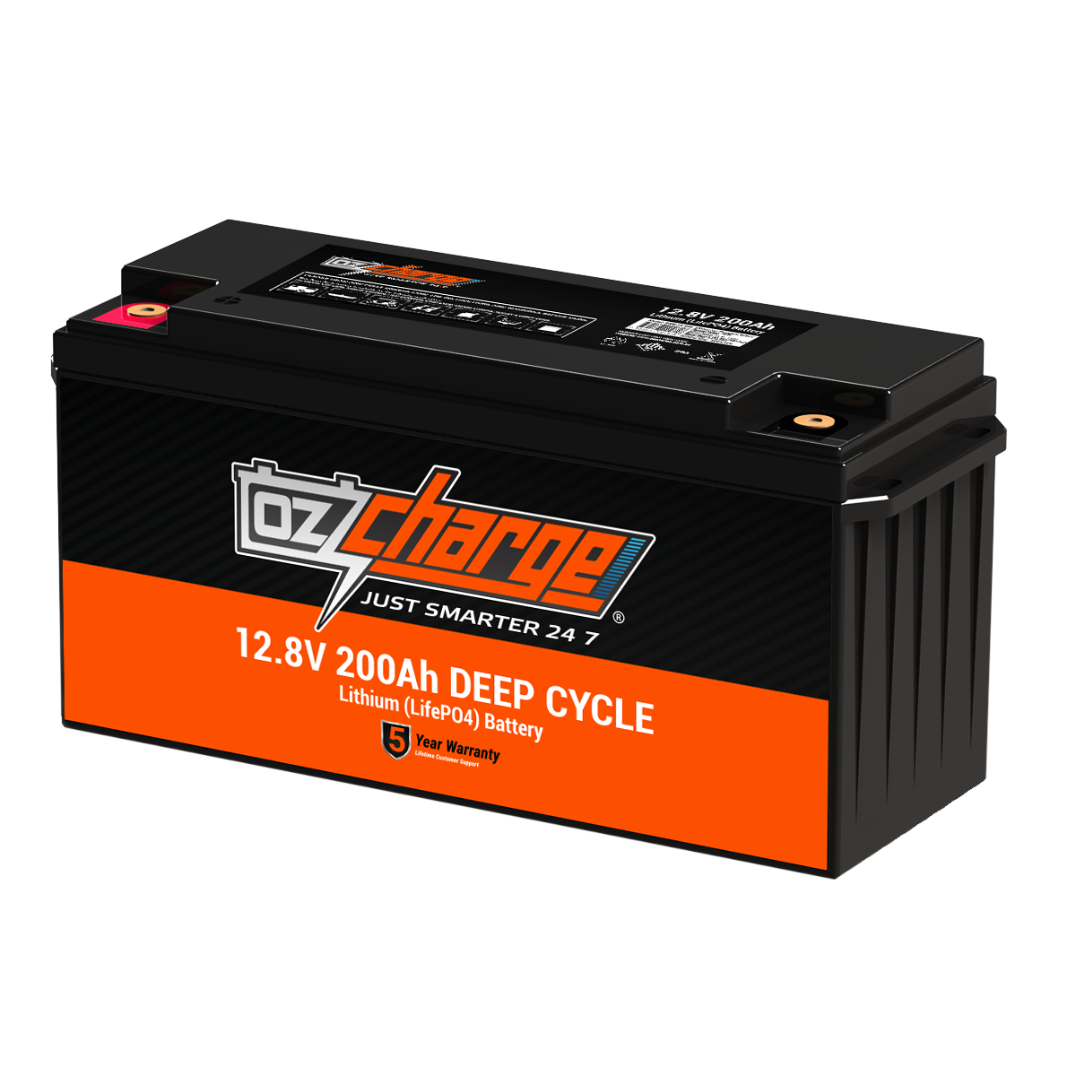 OzCharge 12V 200Ah Lithium LifePO4 Deep Cycle Battery