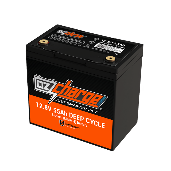 OzCharge 12V 55Ah Lithium LifePO4 Deep Cycle Battery